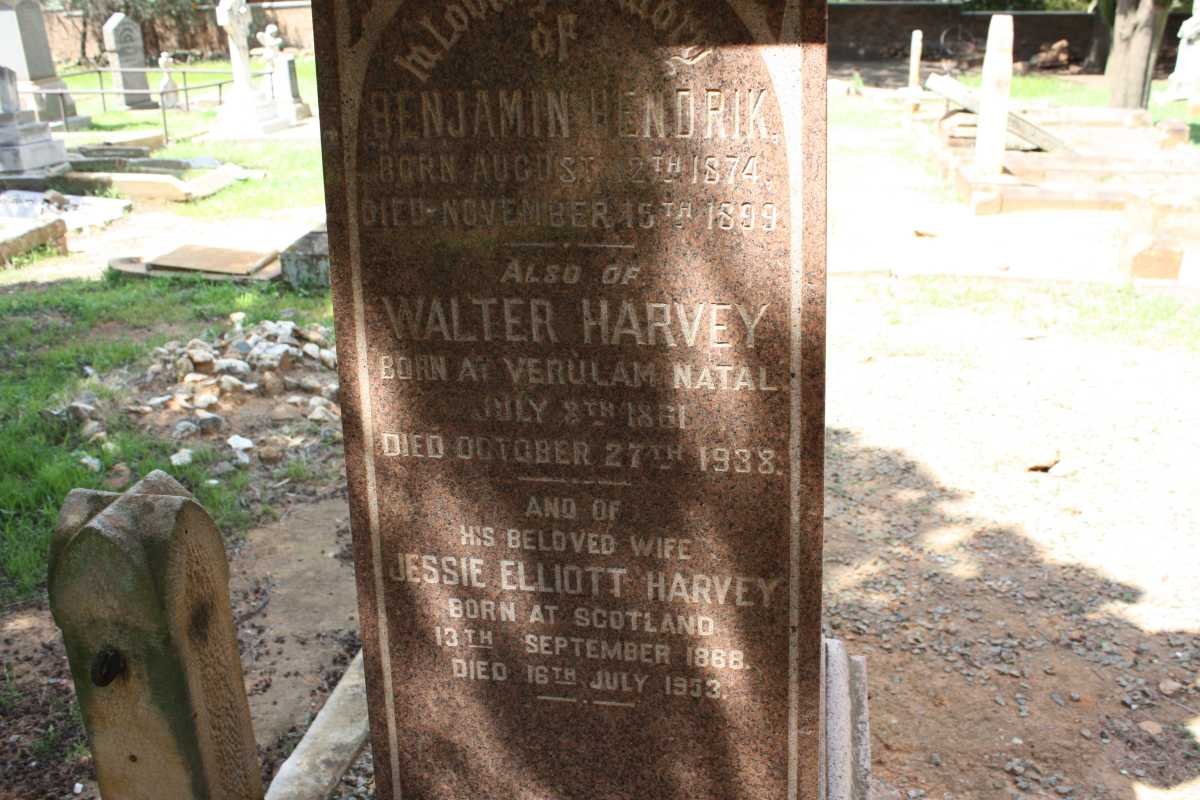 HARVEY Walter 1861-1938 &amp; Jessie Elliot 1868-1953 :: ? Benjamin Hendrik 1874-1899