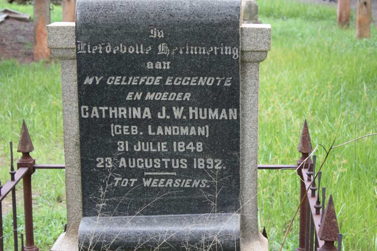 HUMAN Cathrina J.W. nee LANDMAN 1848-1892