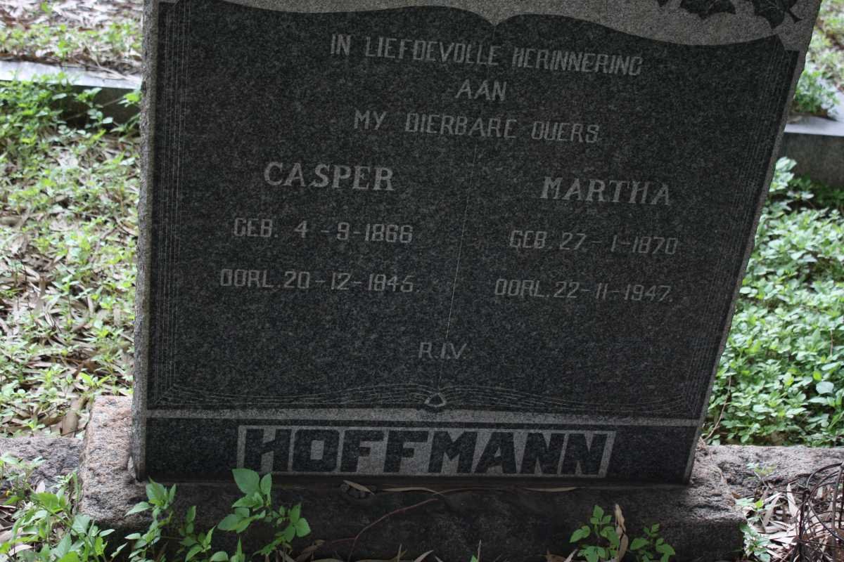 HOFFMANN Casper 1866-1945 &amp; Martha 1870-1947