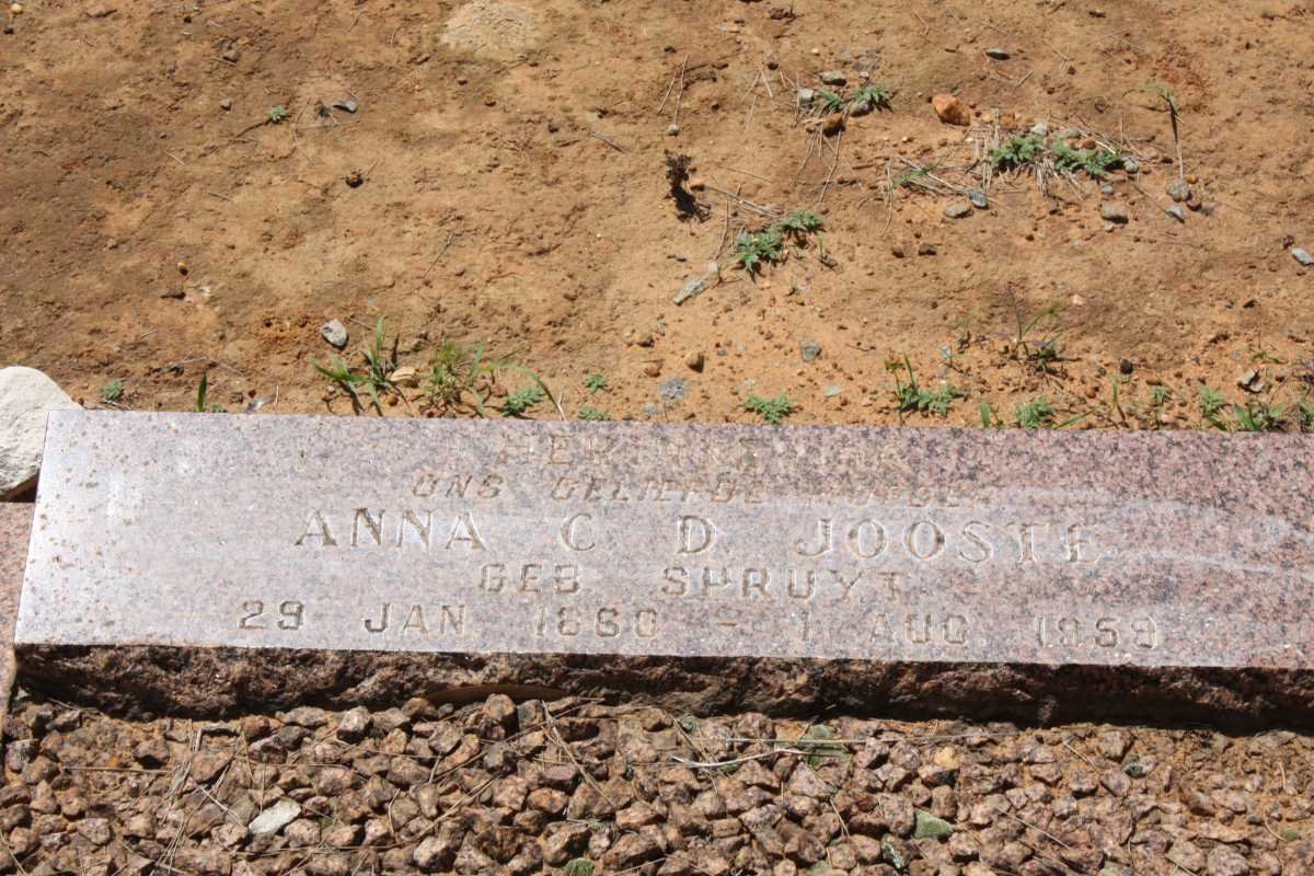 JOOSTE Anna C.D. nee SPRUYT 1880-1959