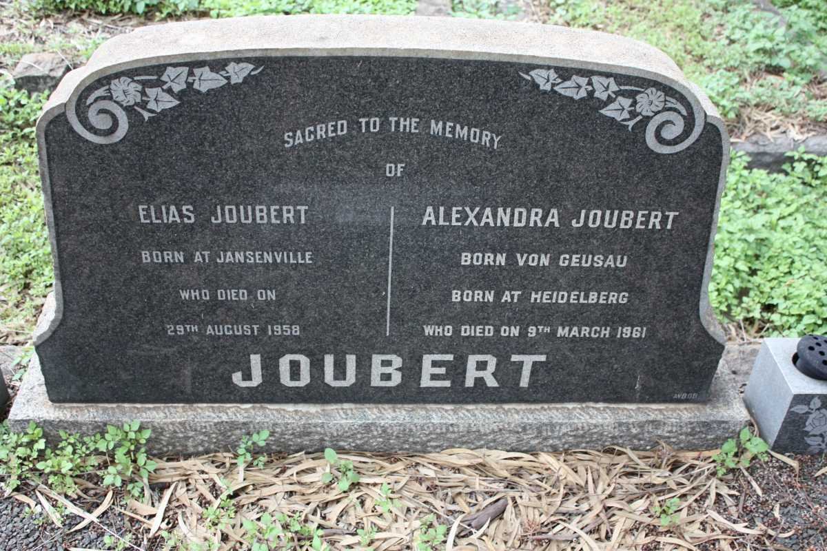 JOUBERT Elias -1958 &amp; Alexandra VON GEUSAU -1961