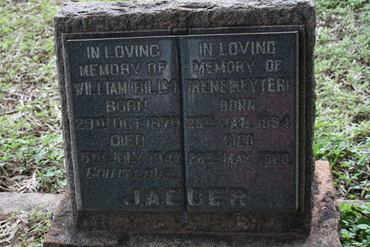 JAEGER William 1870-1947 &amp; Irene KEYTER 1884-1960