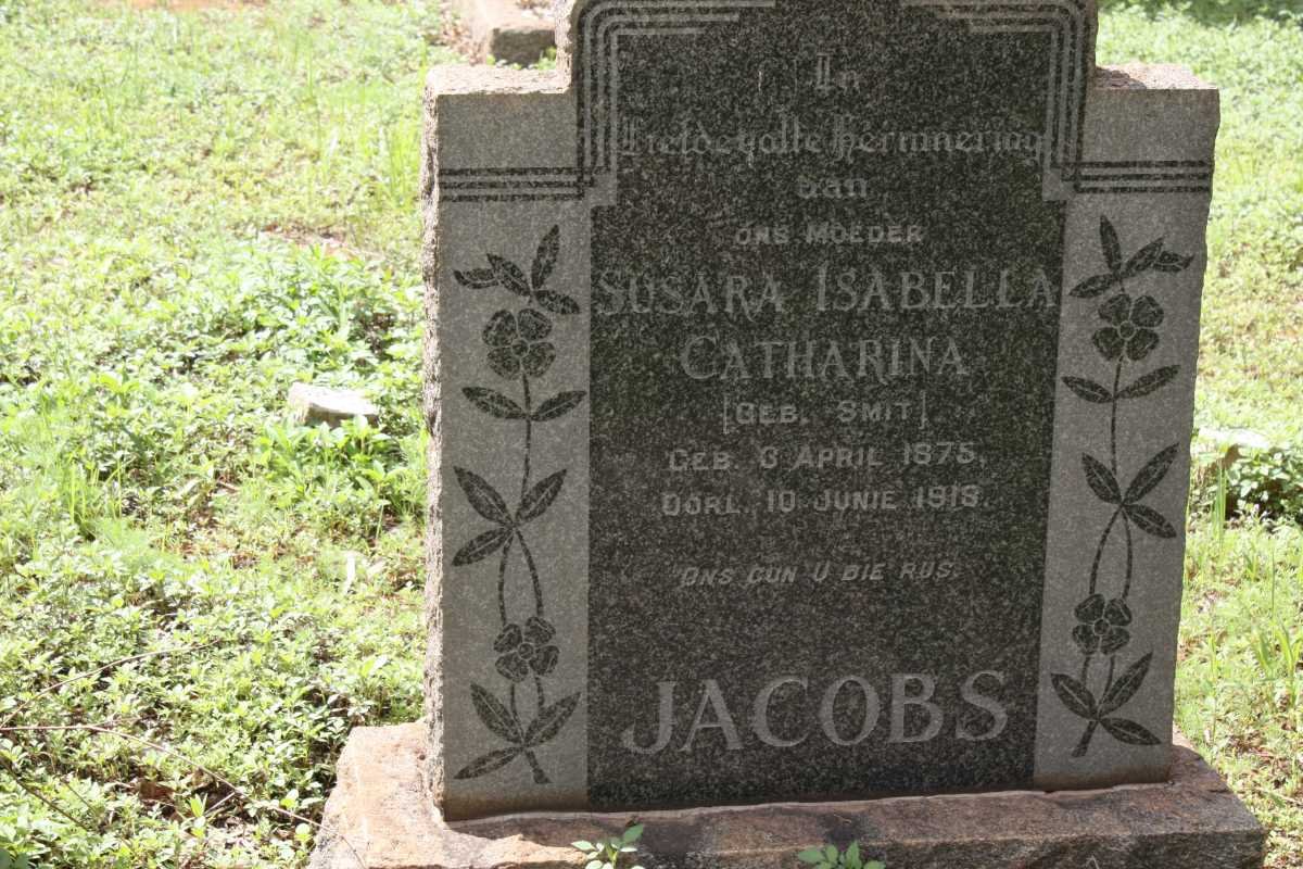 JACOBS Susara Isabella Catharina nee SMIT 1875-1919