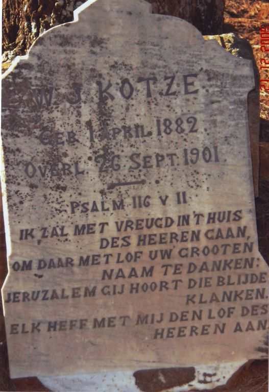 KOTZE W.J. 1882-1901