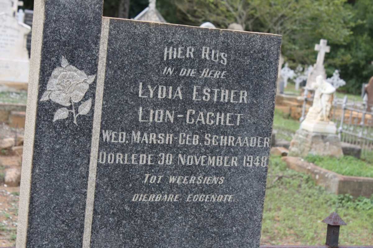 LION-CACHET Lydia Esther nee SCHRAADER prevoiusly MARSH -1948