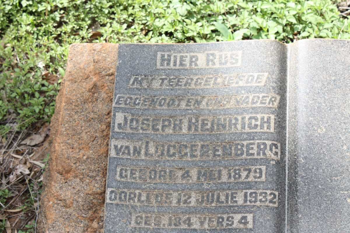 LOGGERENBERG Joseph Heinrich, van 1879-1932