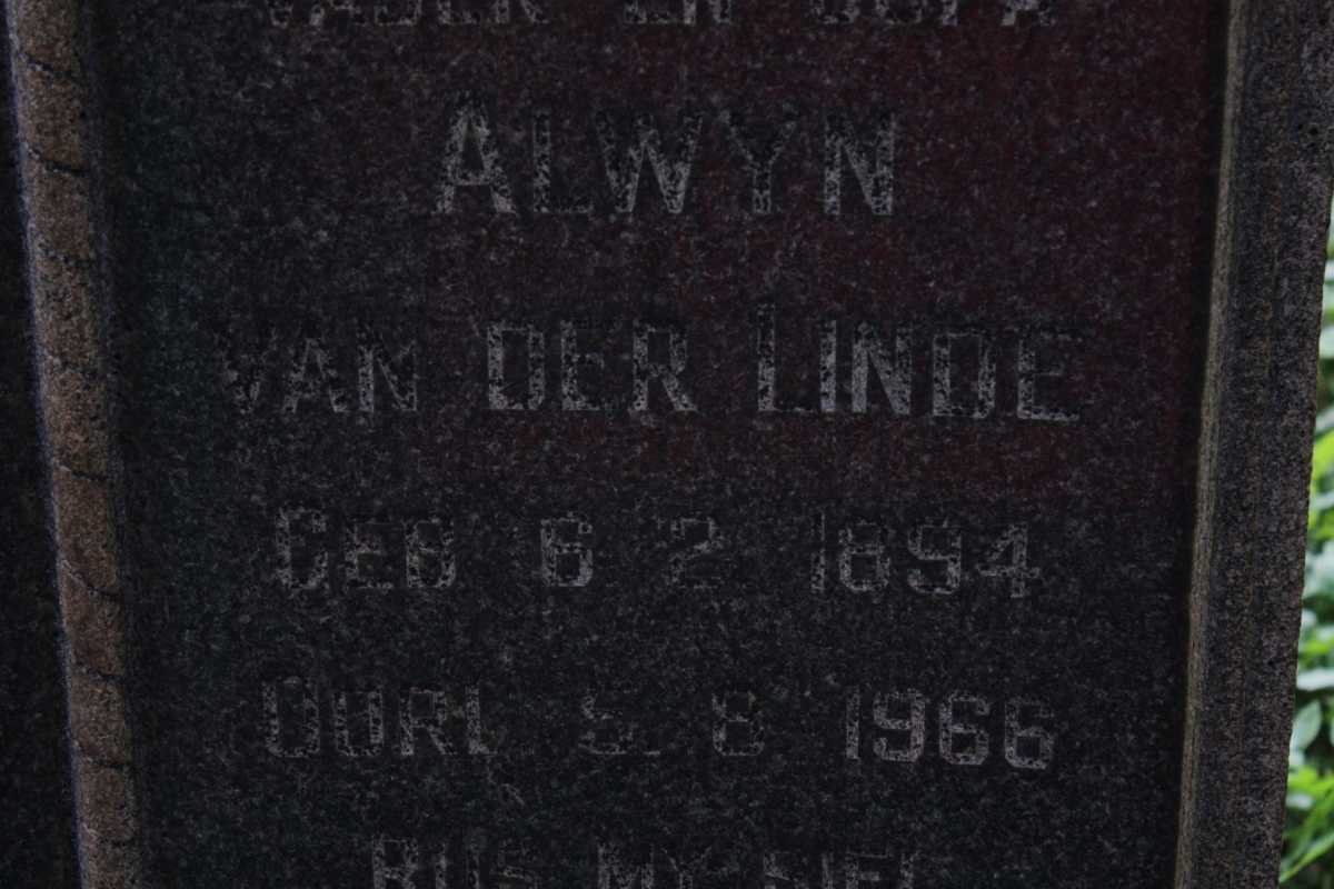 LINDE Alwyn, van der 1894-1966