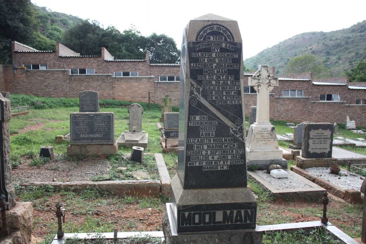 MOOLMAN Jacobus Johannes 1871-1937 &amp; Anna Elizabeth MARNEWICK 1873-1953