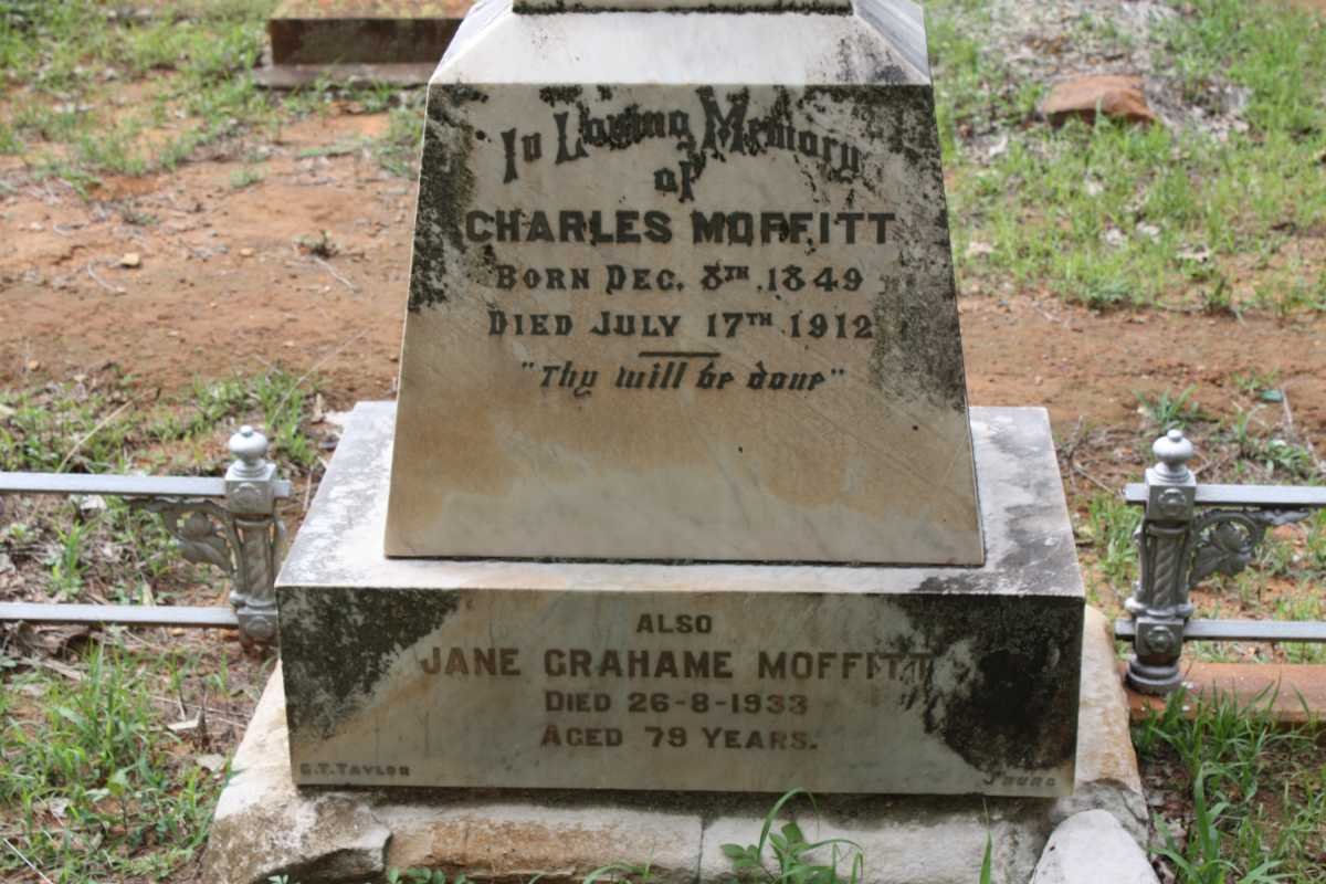 MOFFITT C.P. 1908-1993 :: MOFFITT Charles 1849-1912 &amp; Jane GRAHAME -1933