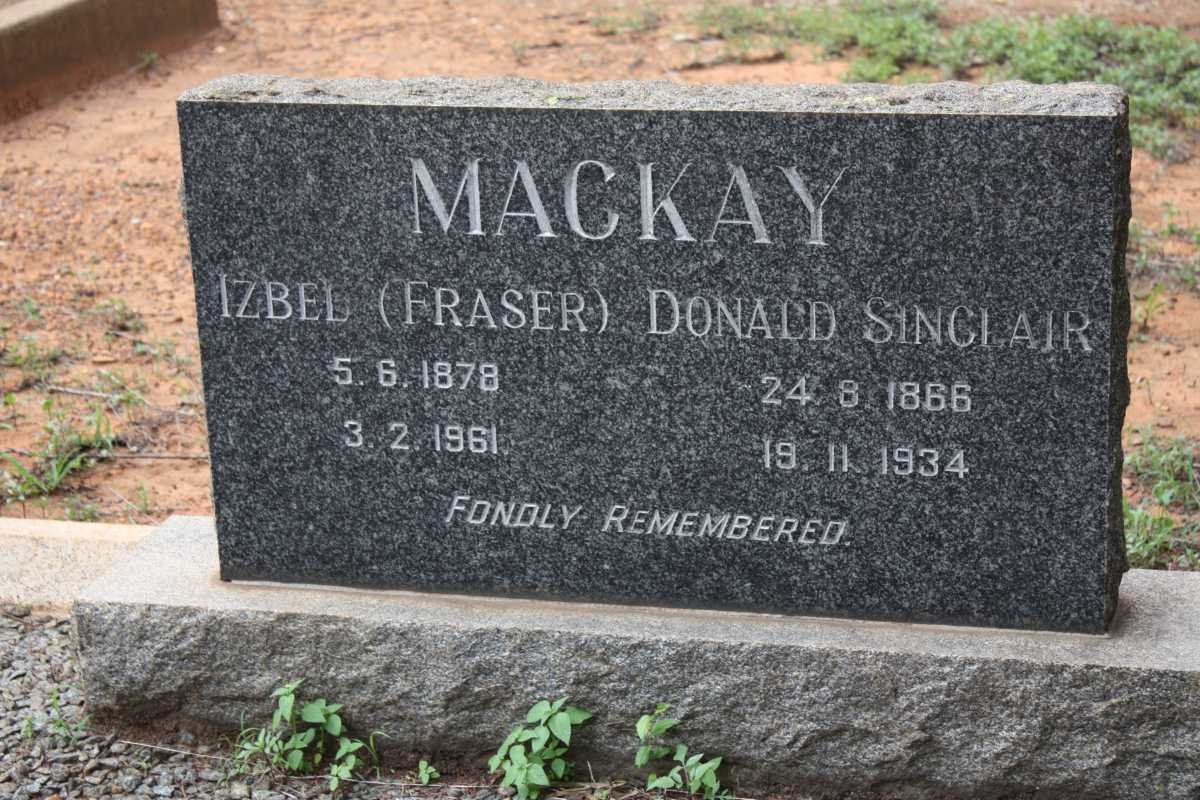 MACKAY Donald Sinclair 1866-1934 &amp; Izbel FRASER 1878-1961