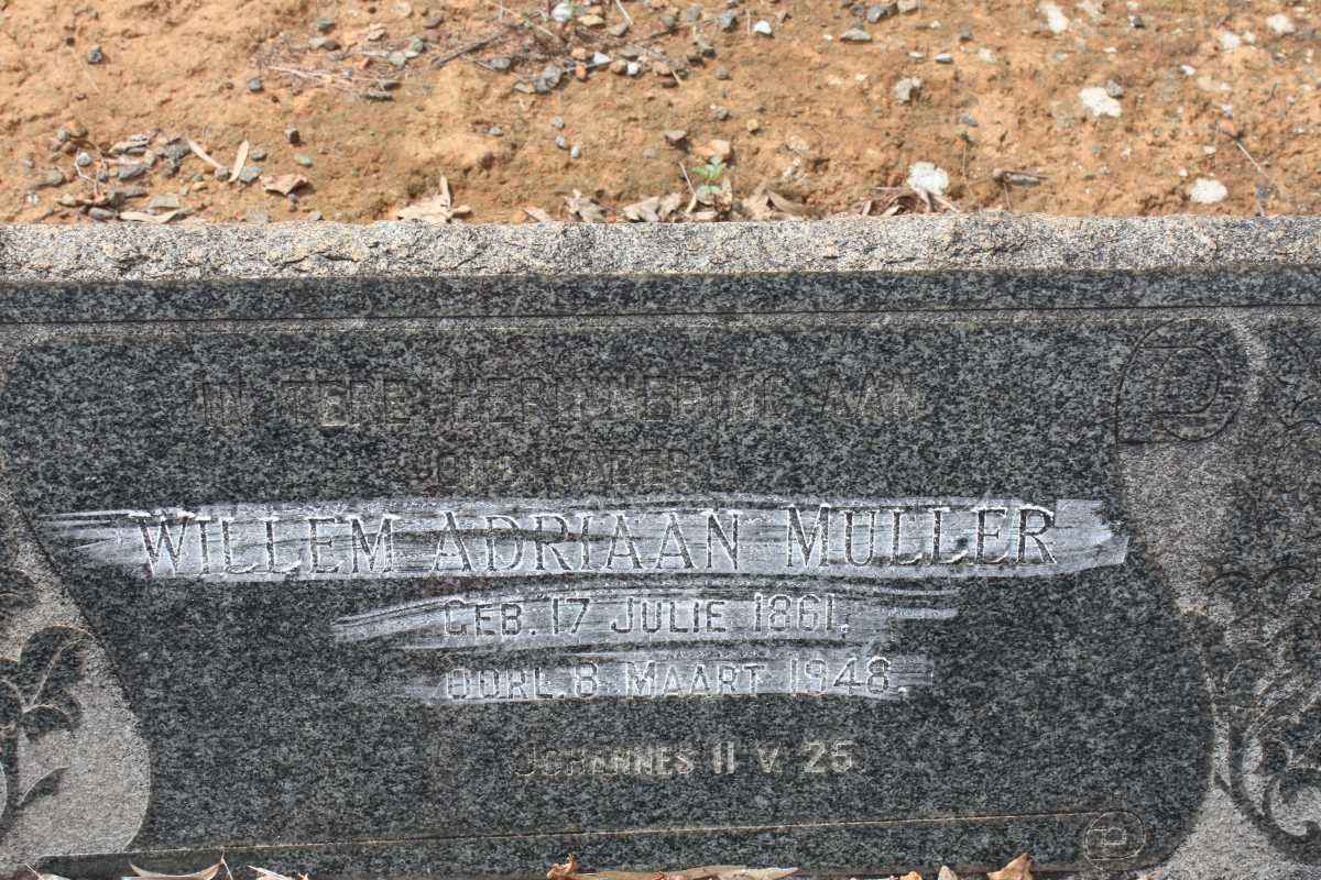 MULLER Willem Adriaan 1861-1948