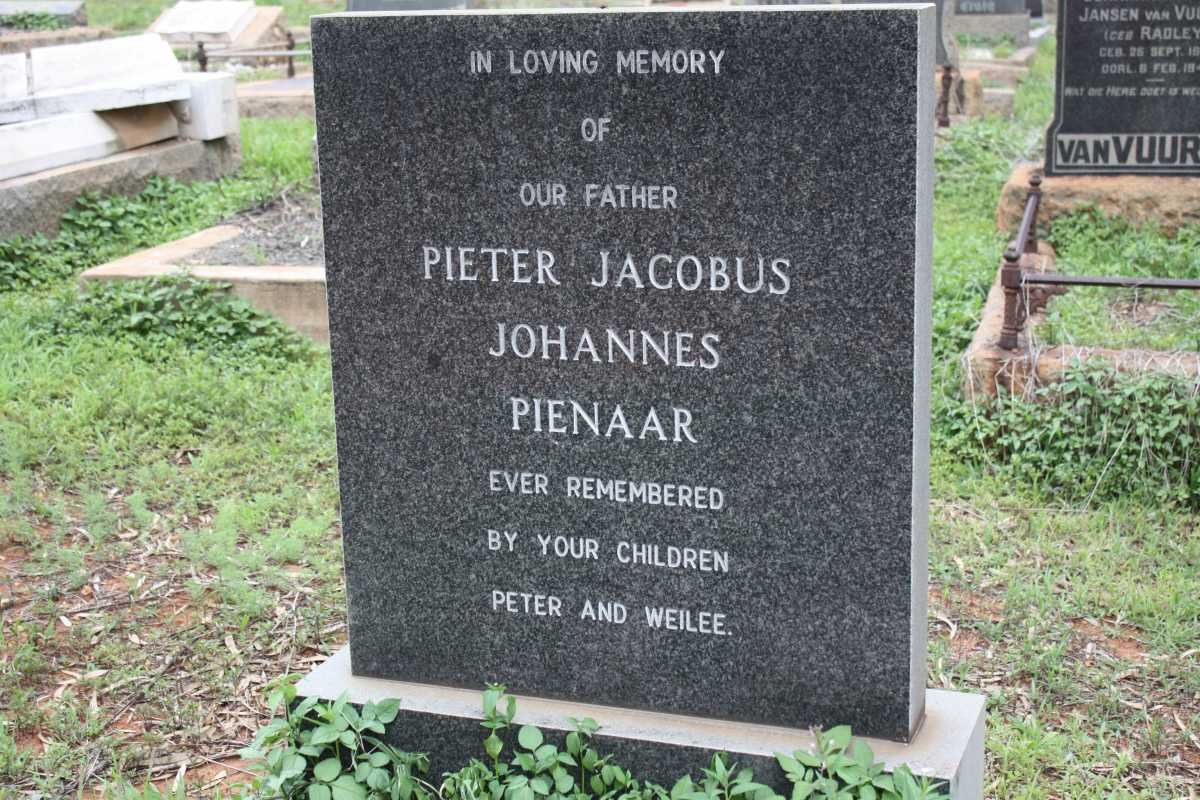 PIENAAR Pieter Jacobus Johannes