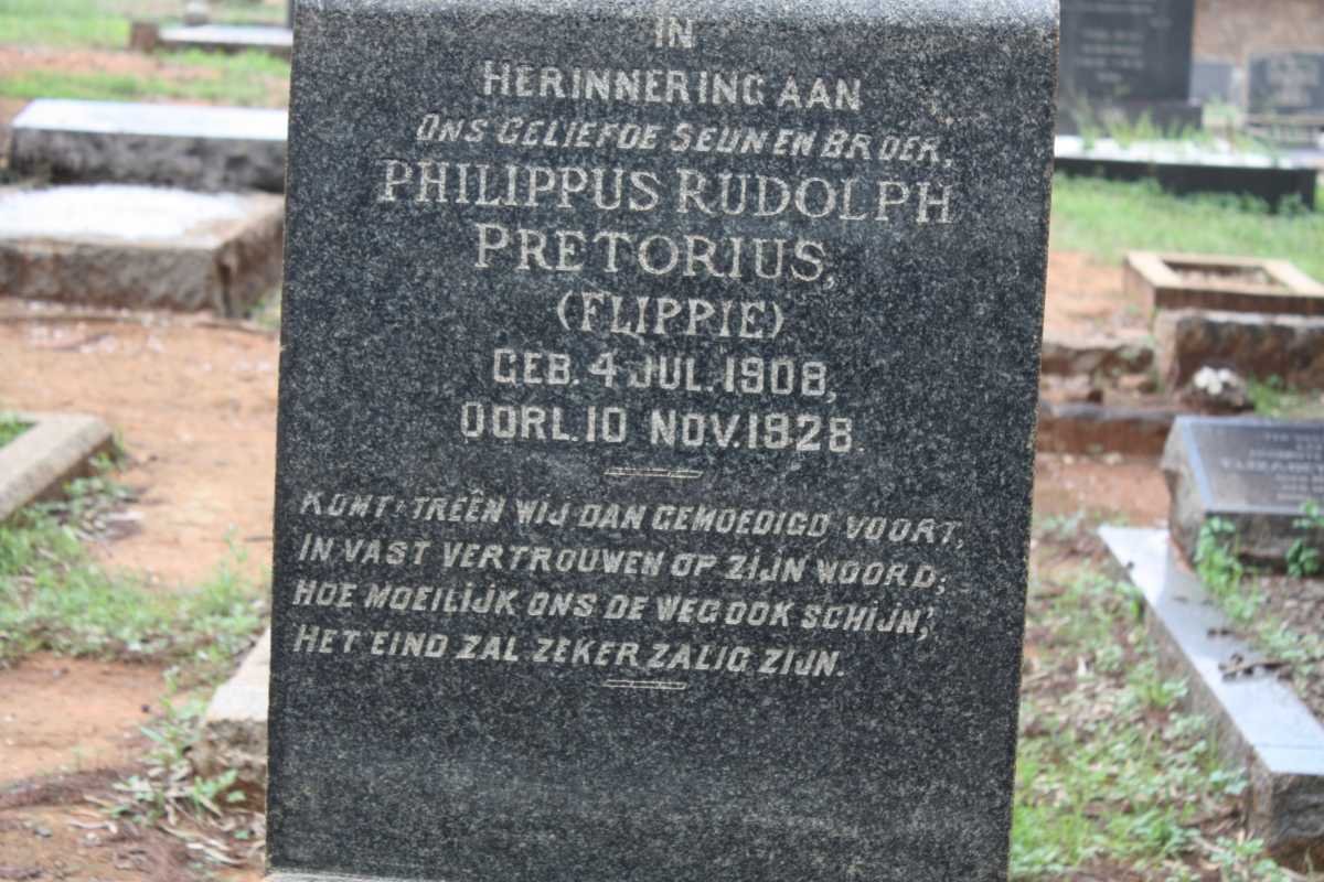 PRETORIUS Philippus Rudolph 1908-1928