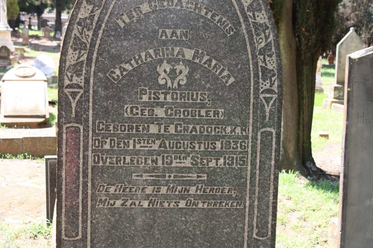 PISTORIUS Catharina Maria nee GROBLER 1836-1915
