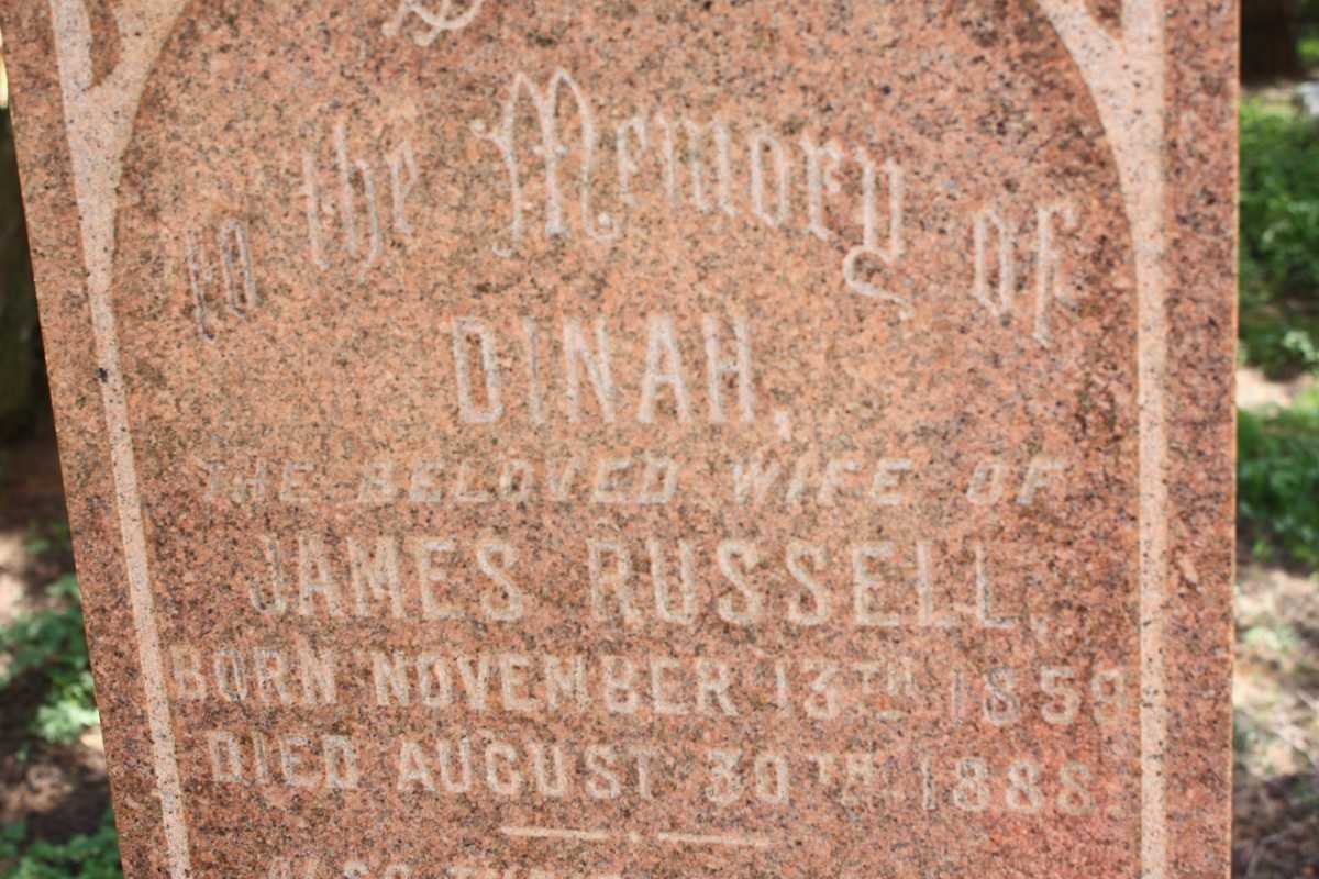 RUSSELL Dinah 1859-1888 :: RUSSELL Mary 1882-1883 :: RUSSELL Elizabeth 1884-1887 :: RUSSELL James 1886-1887