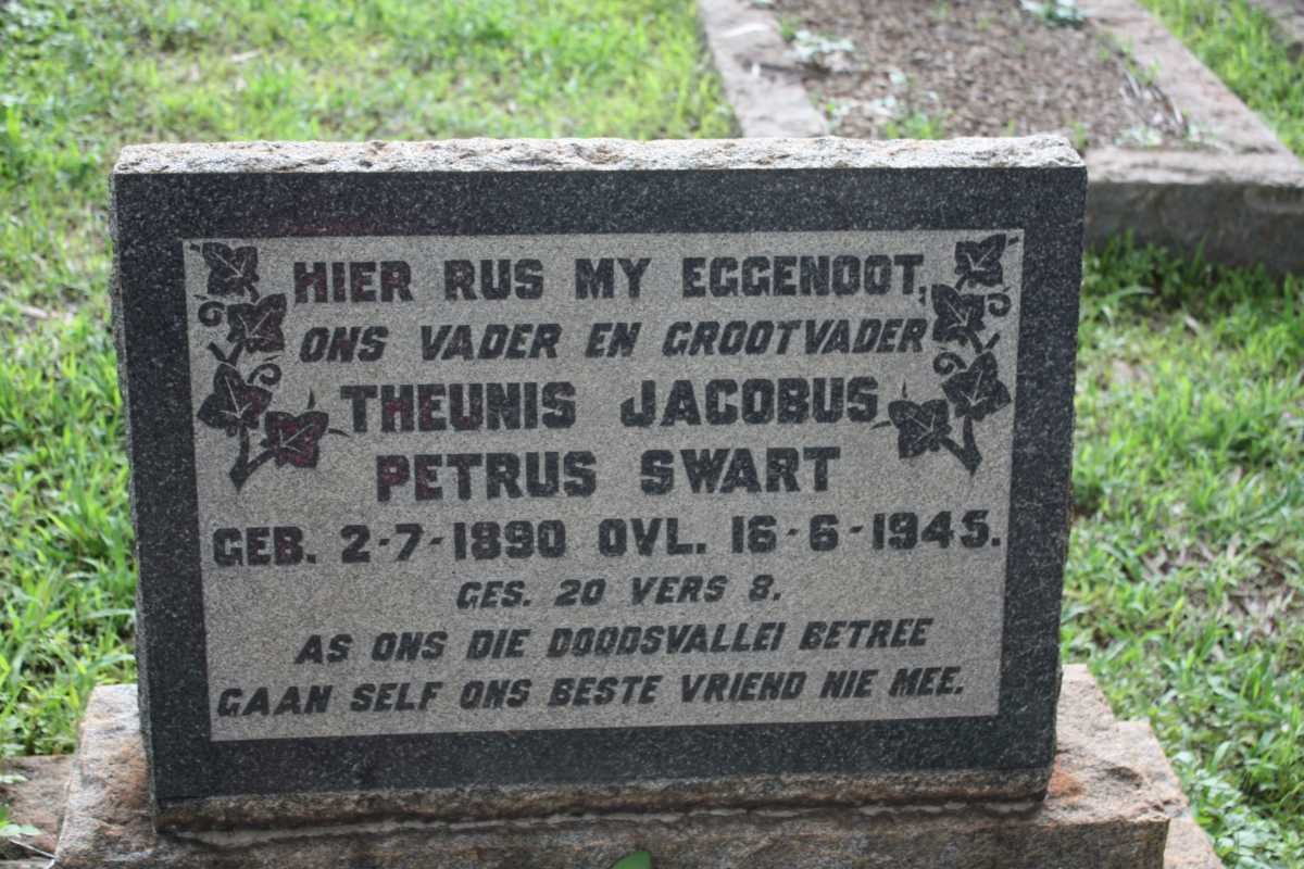 SWART Theunis Jacobus Petrus 1890-1945
