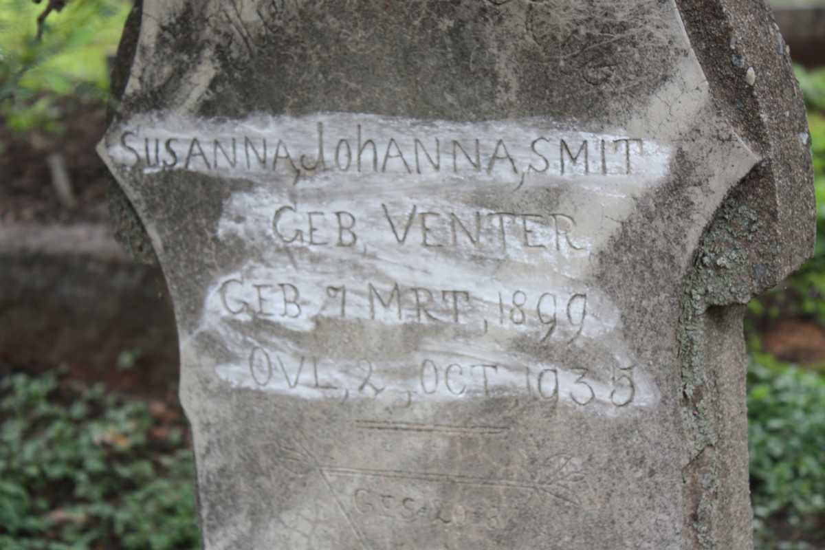 SMIT Susanna Johanna nee VENTER 1899-1935
