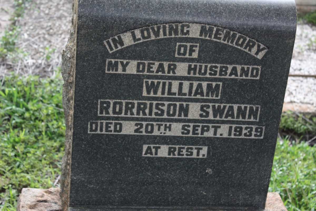 SWANN William Rorrison -1939