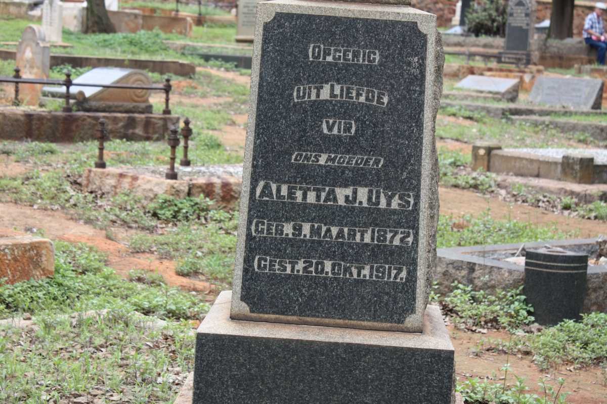 UYS Petrus J. 1864-1919 &amp; Aletta 1872-1917