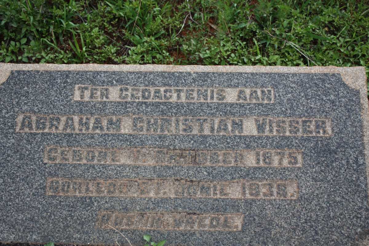 VISSER Abraham Christian 1875-1939 