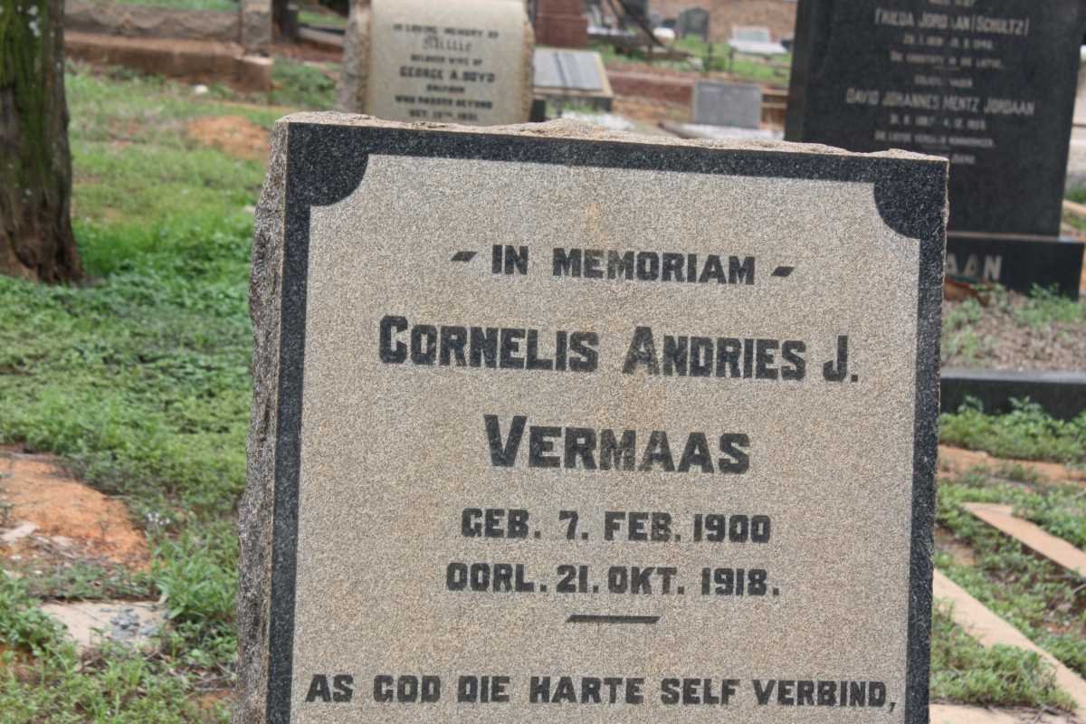 VERMAAS Cornelis Andries J. 1900-1918