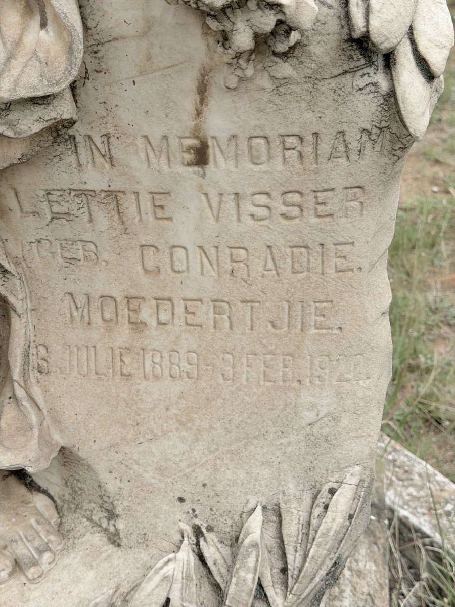 VISSER Andries Gerhardus 1878-1929 & Lettie CONRADIE 1889-1920