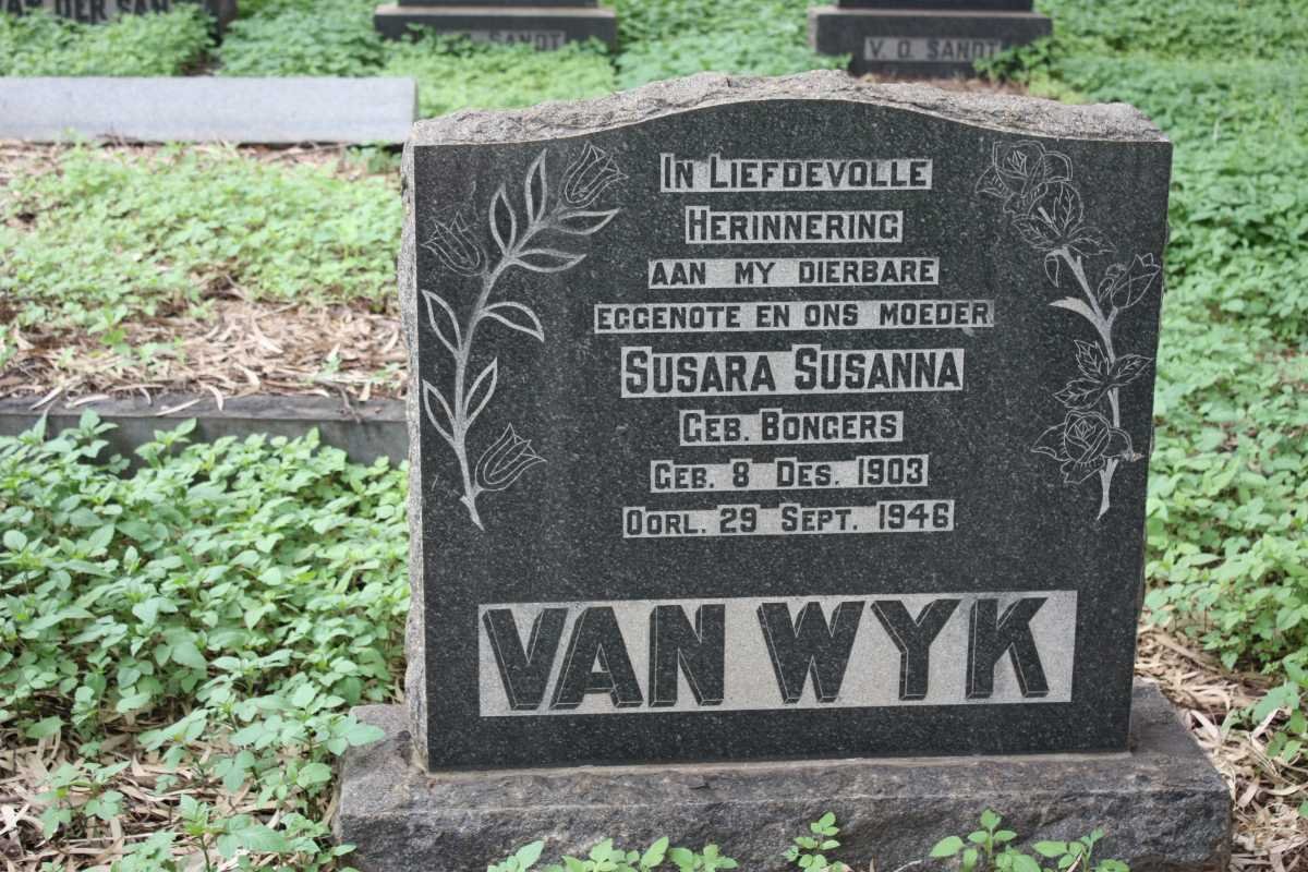 WYK Susara Susanna, van nee BONGERS 1903-1946