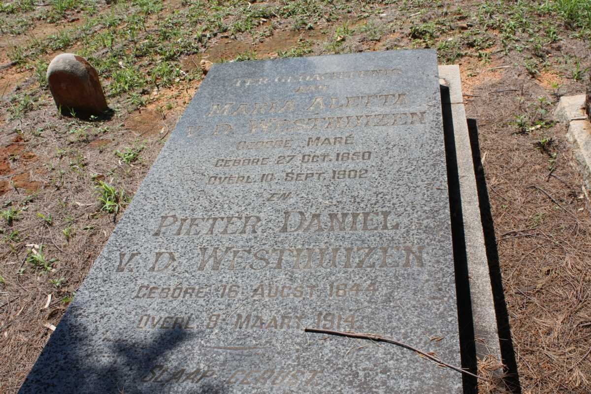 WESTHUIZEN Pieter Daniel, v.d. 1844-1914 &amp; Maria Aletta MARE 1850-1902