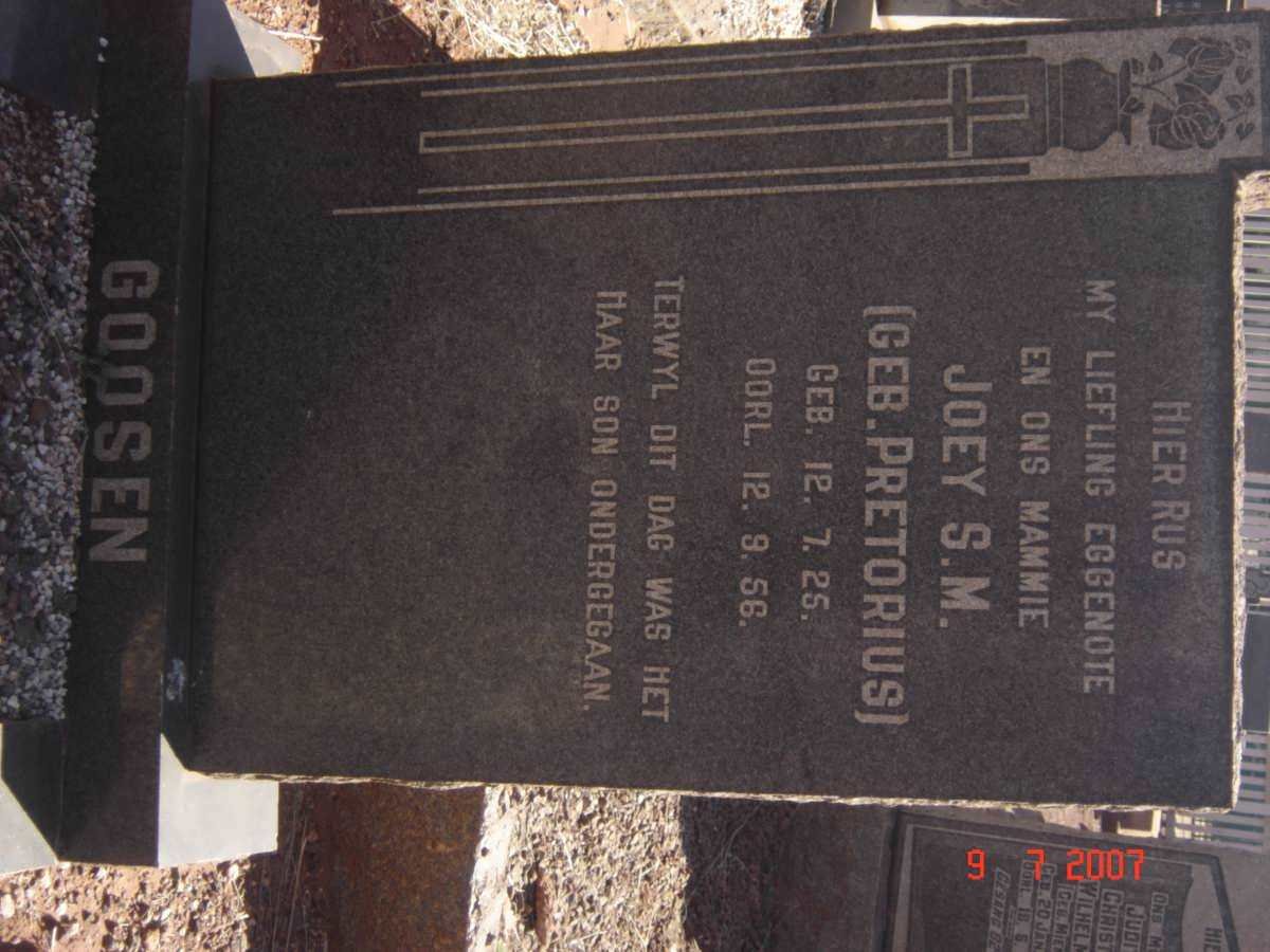 GOOSEN Joey S.M. nee PRETORIUS 1925-1956
