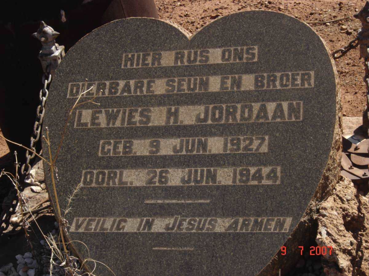 JORDAAN  Lewis H. 1927-1944