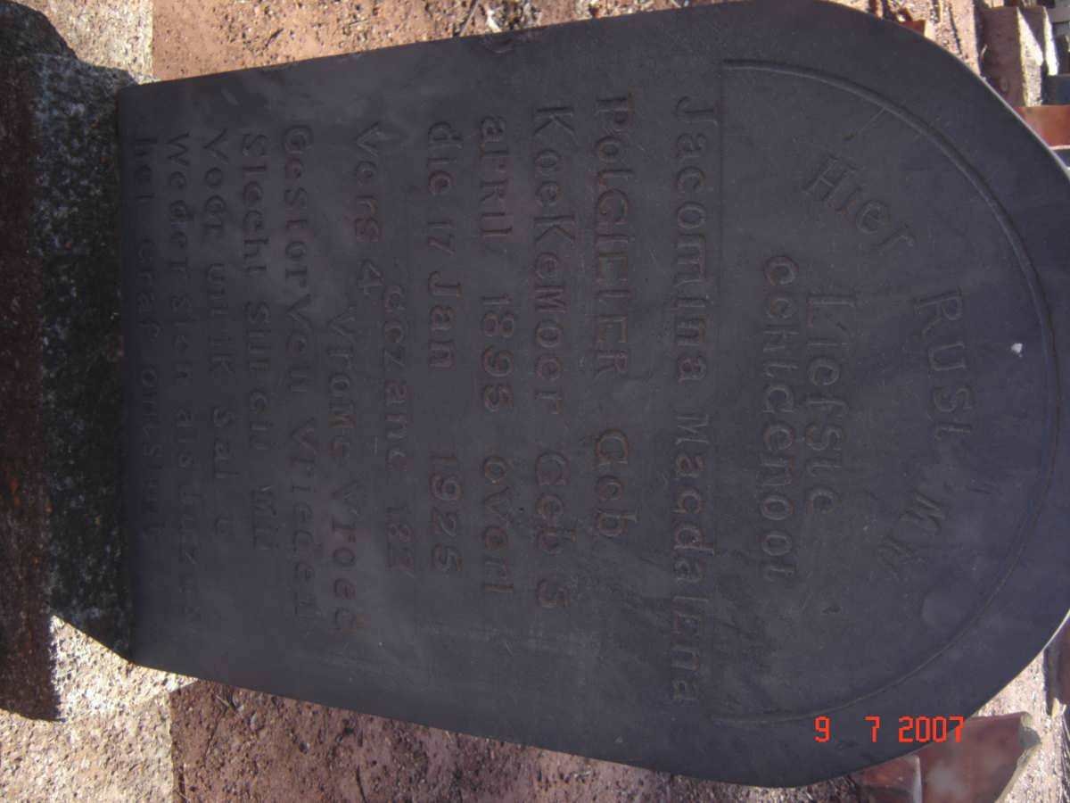 POTGIETER Jacomina Magdalena nee KOEKEMOER 1895-1925