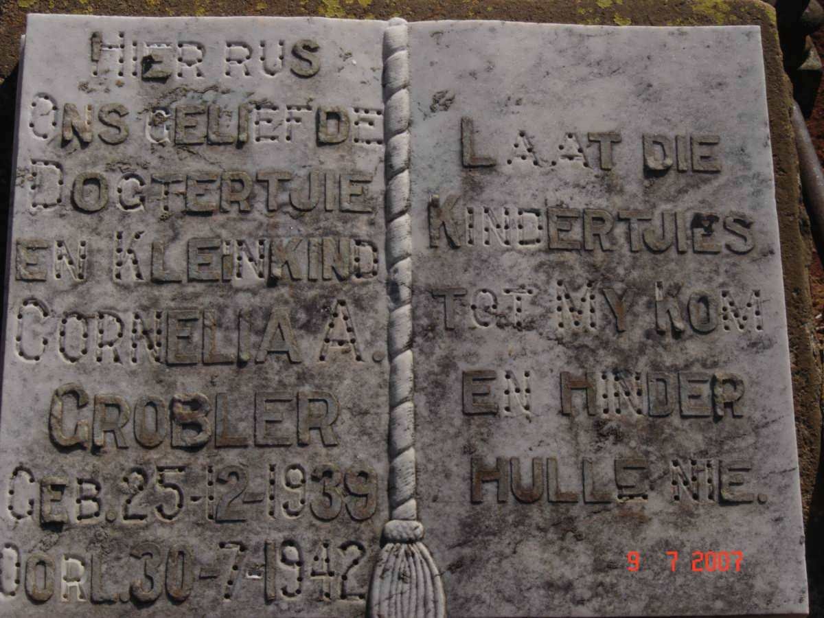 GROBLER Cornelia A. 1939-1942