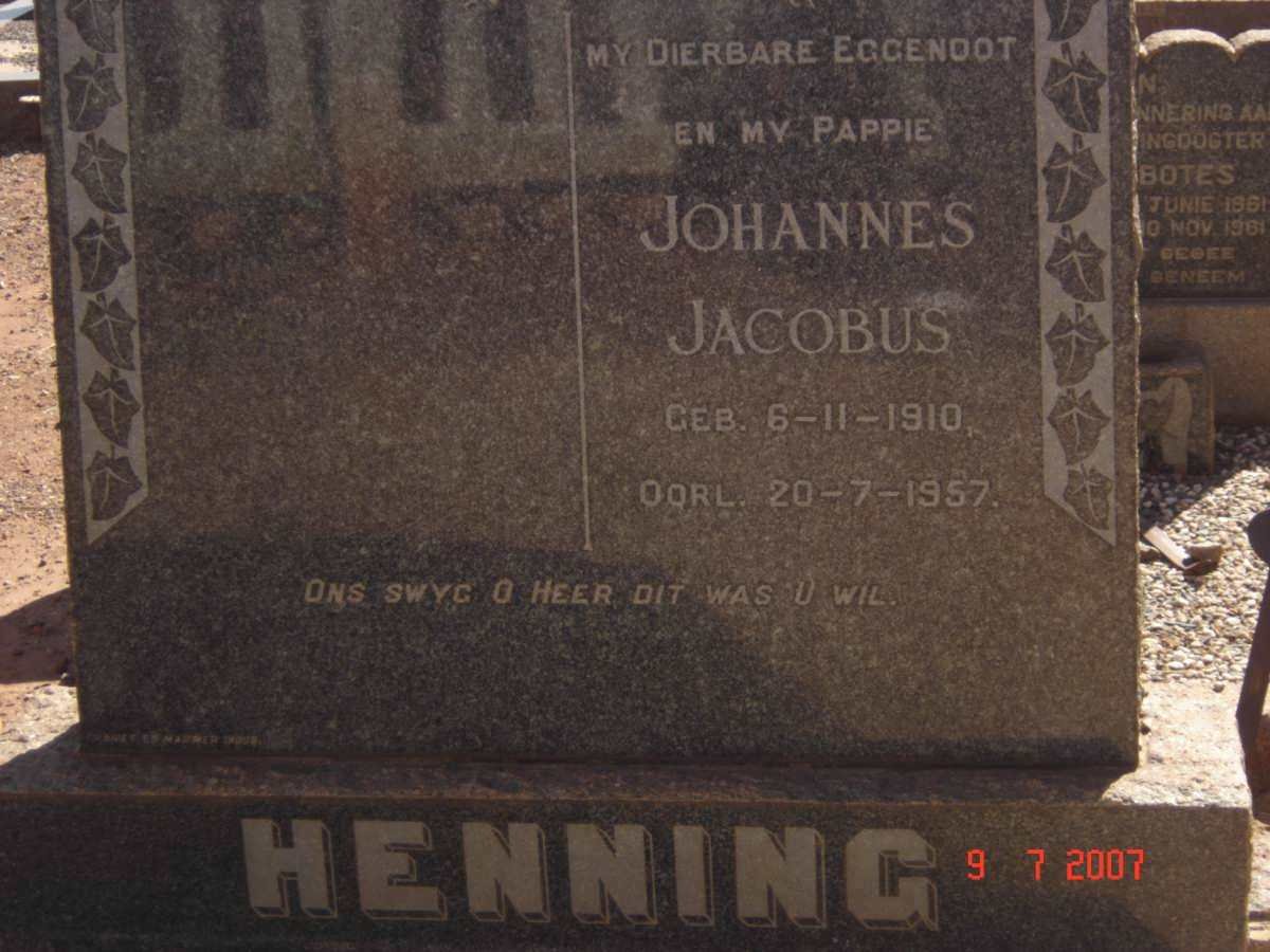HENNING Johannes Jacobus 1910-1957