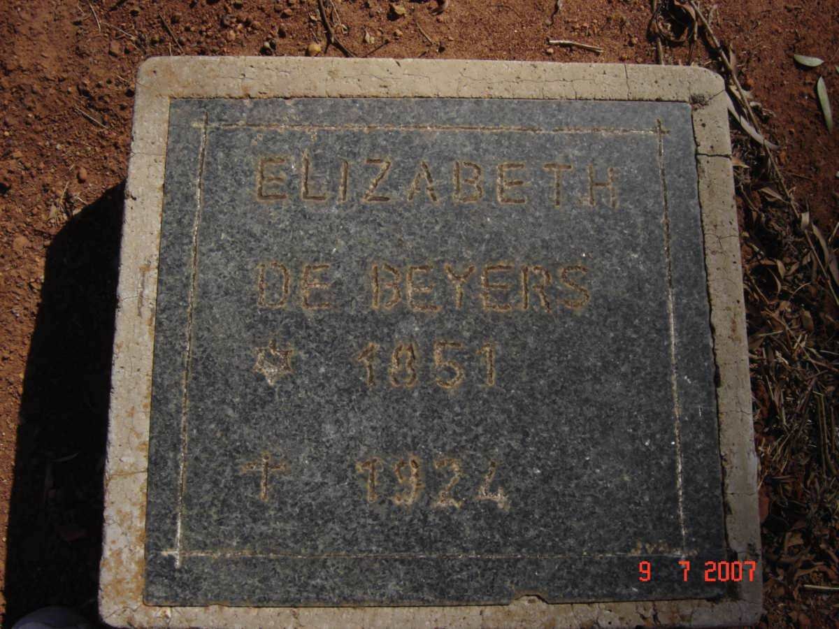 BEYERS Elizabeth, de 1851-1924