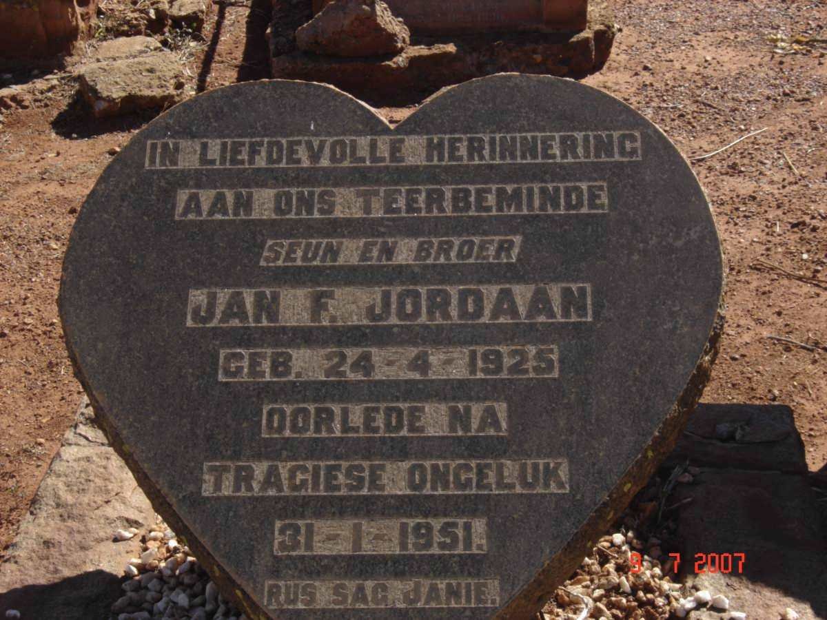 JORDAAN Jan F. 1925-1951