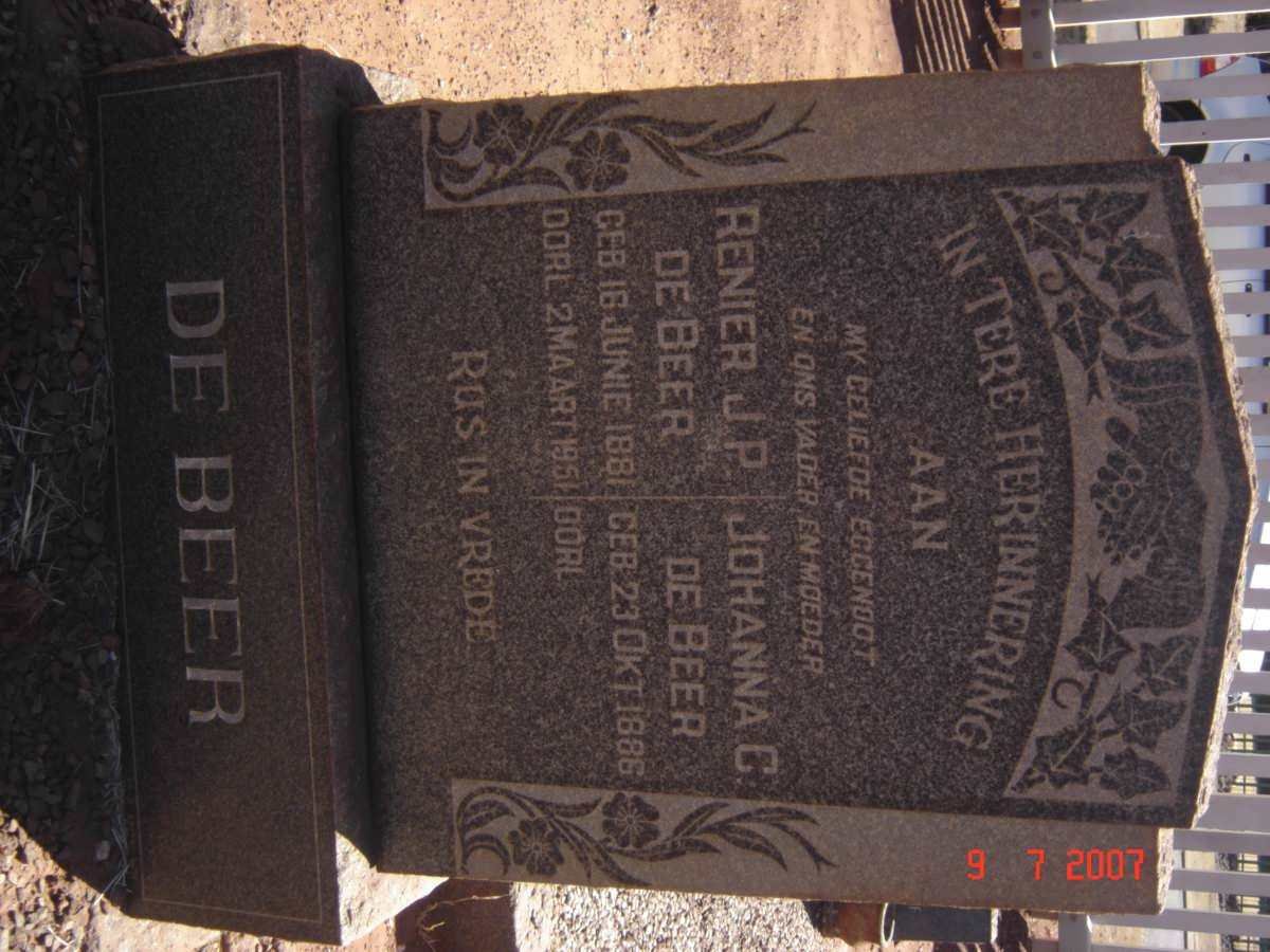 BEER Renier J.P., de 1881-1951 &amp; Johanna C. 1886-