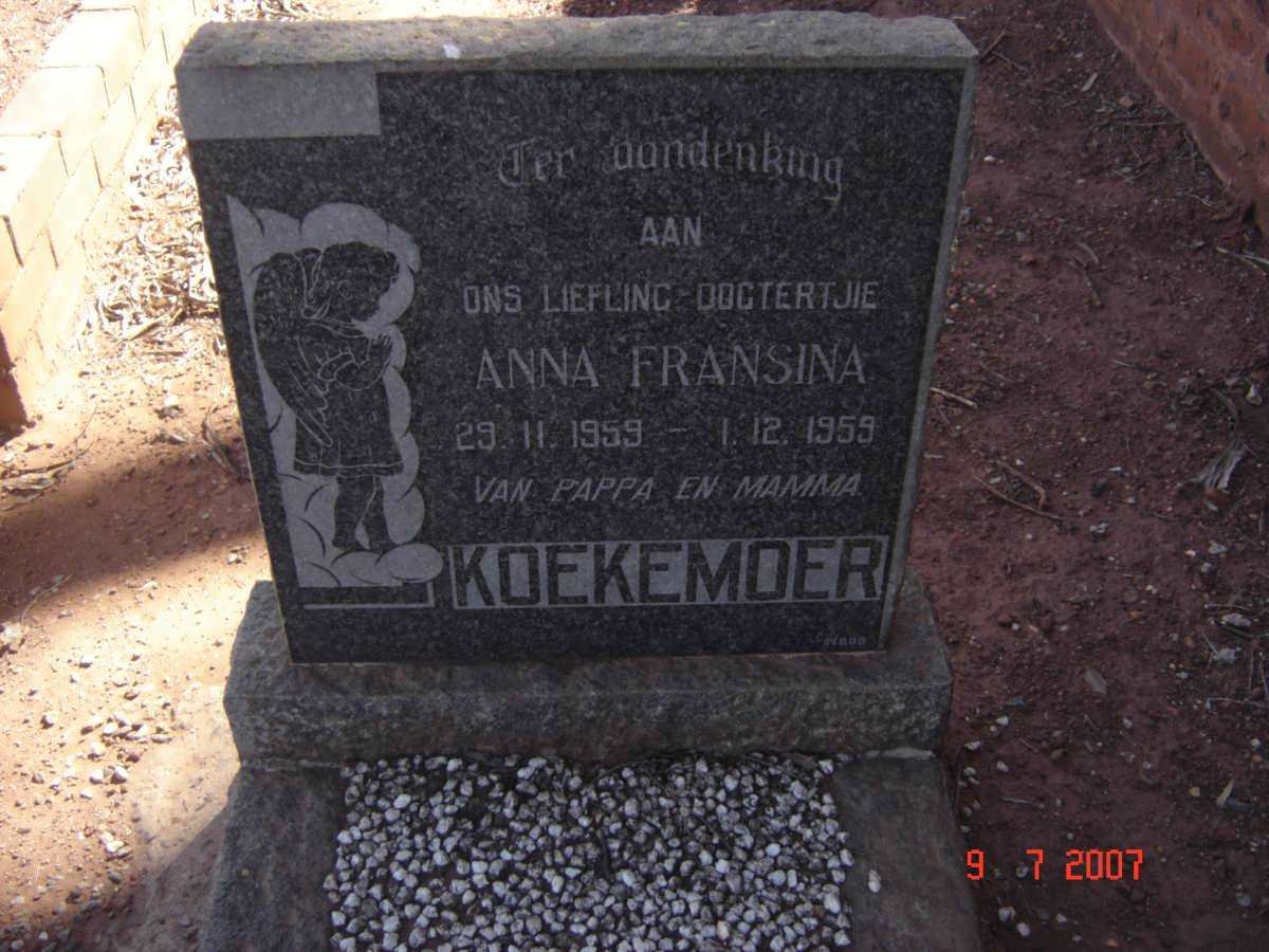 KOEKEMOER Anna Fransina 1959-1959