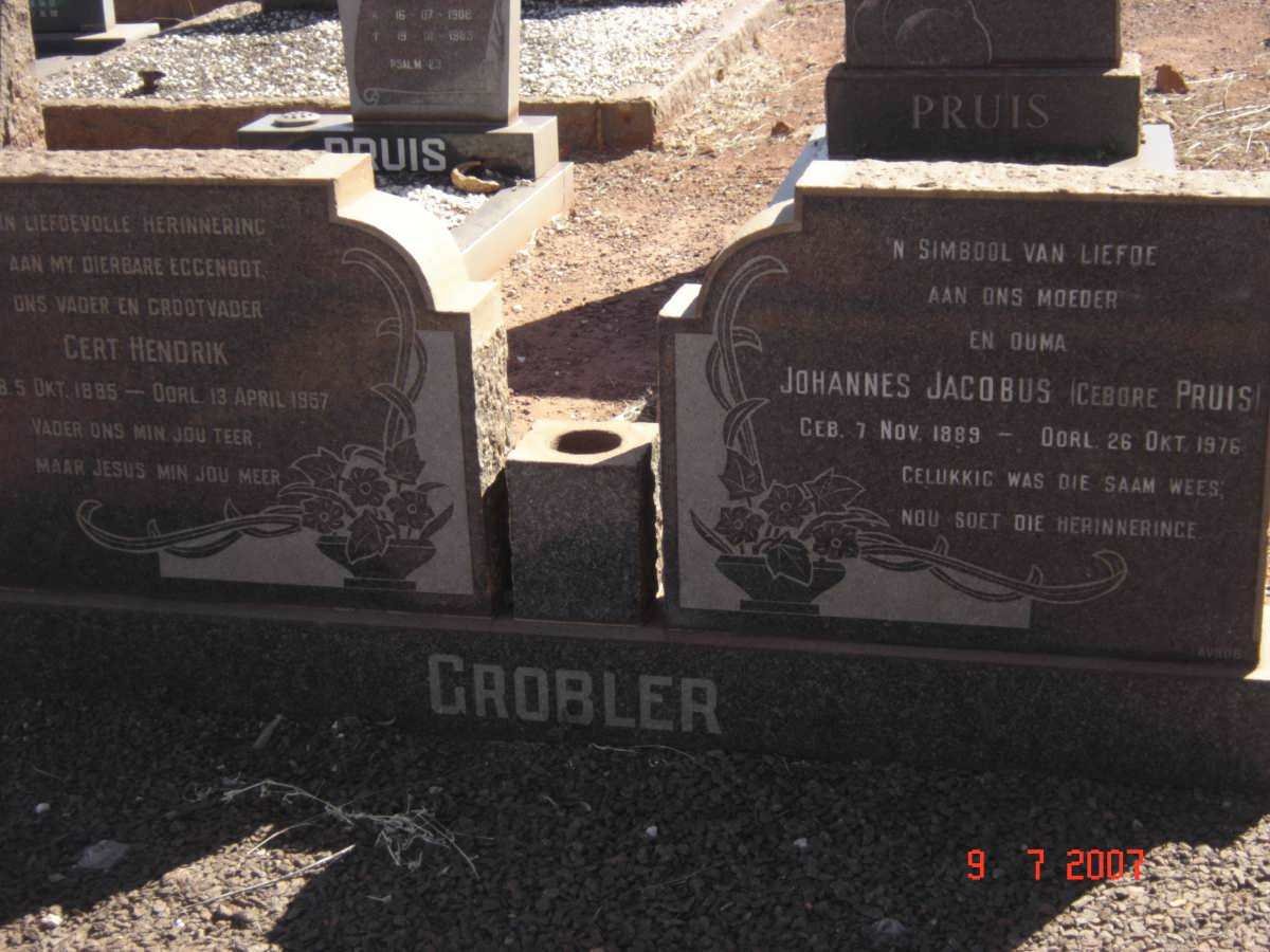 GROBLER Gert Hendrik 1885-1957 &amp; Johannes Jacobus PRUIS 1889-1976