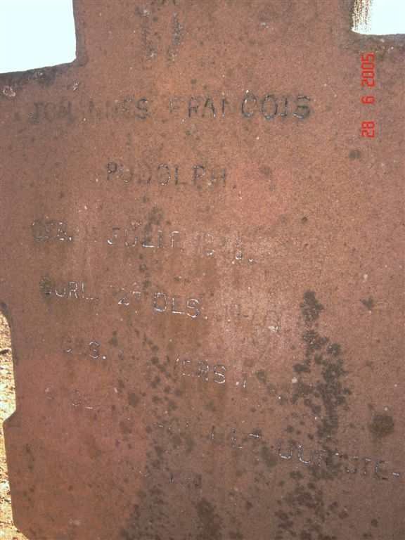 RUDOLPH Johannes Francois 1866-19??