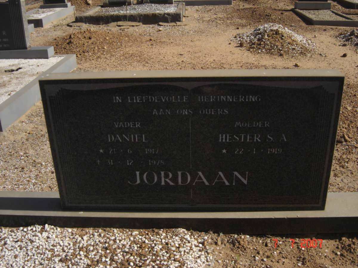 JORDAAN Daniel 1917-1978 &amp; Hester S.A. 1919-