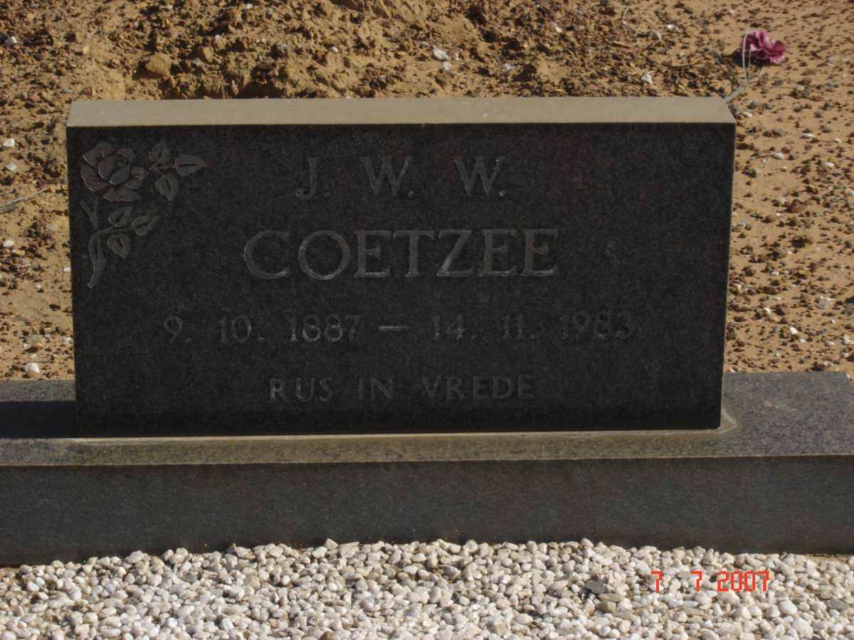 COETZEE J.W.W. 1887-1983