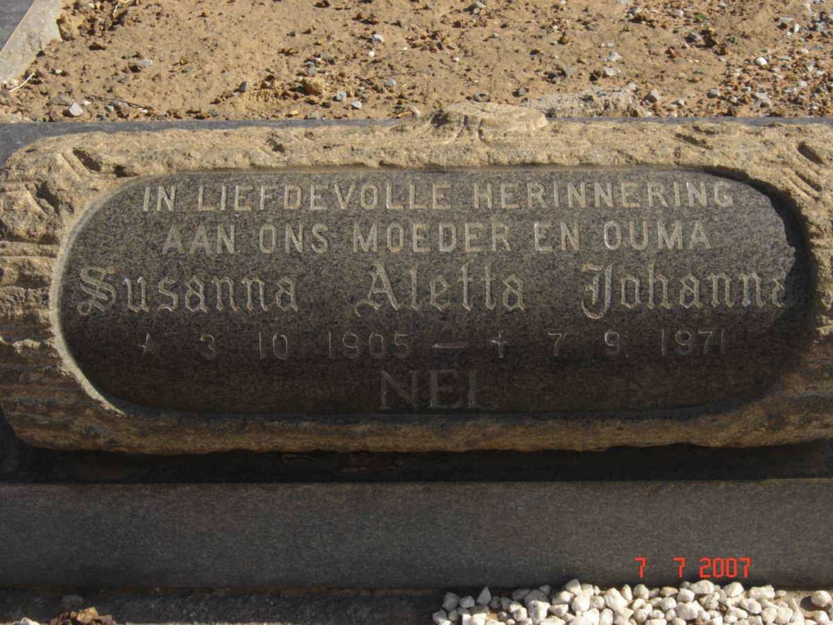 NEL Susanna Aletta Johanna 1905-1971