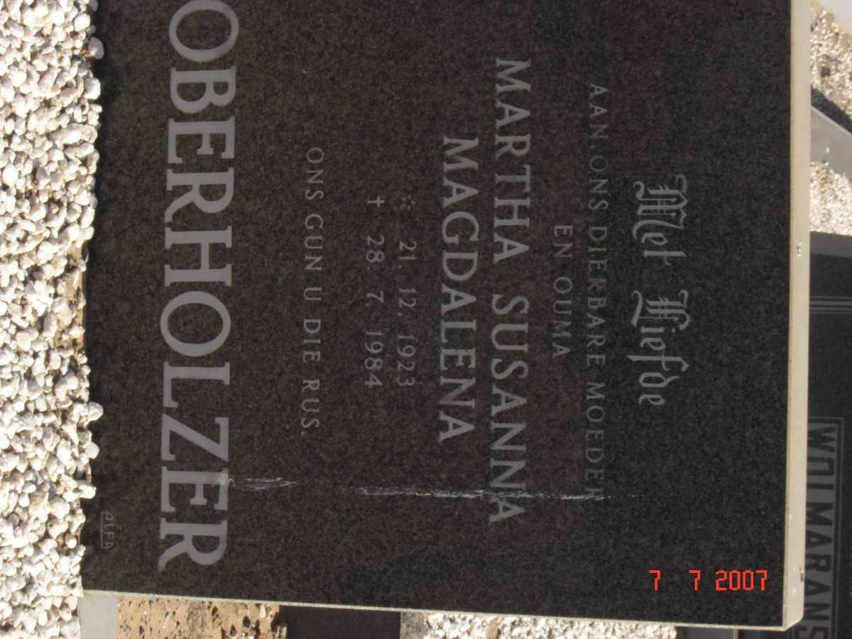 OBERHOLZER Martha Susanna Magdalena 1923-1984