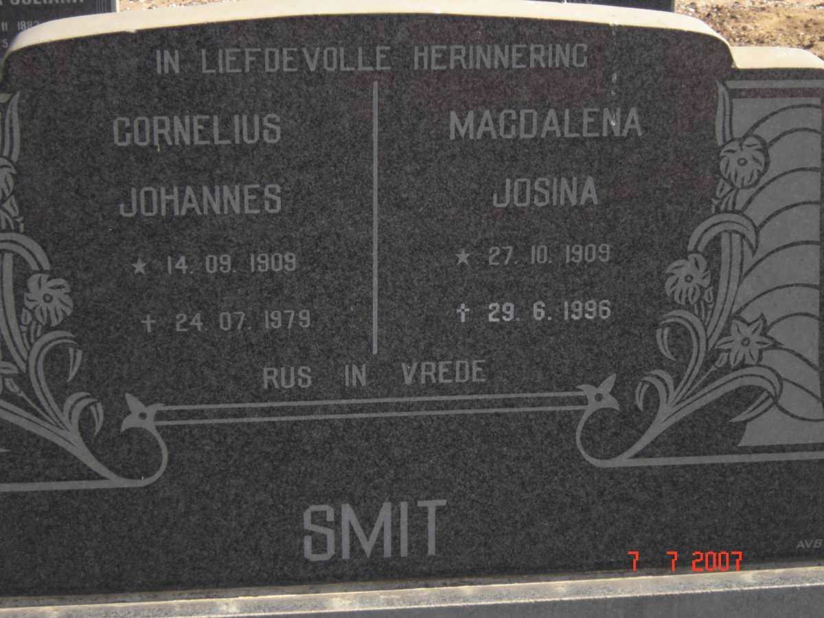 SMIT Cornelius Johannes 1909-1979 &amp; Magdalena Josina 1909-1996