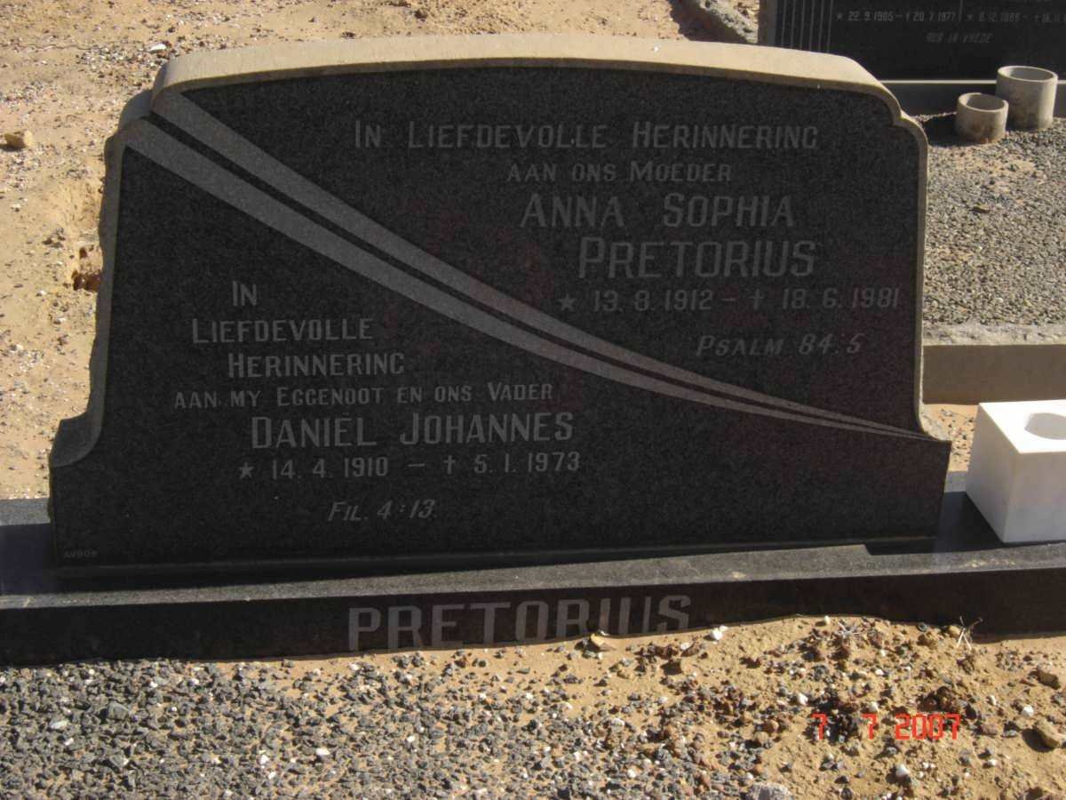 PRETORIUS Daniel Johannes 1910-1973 &amp; Anna Sophia 1912-1981