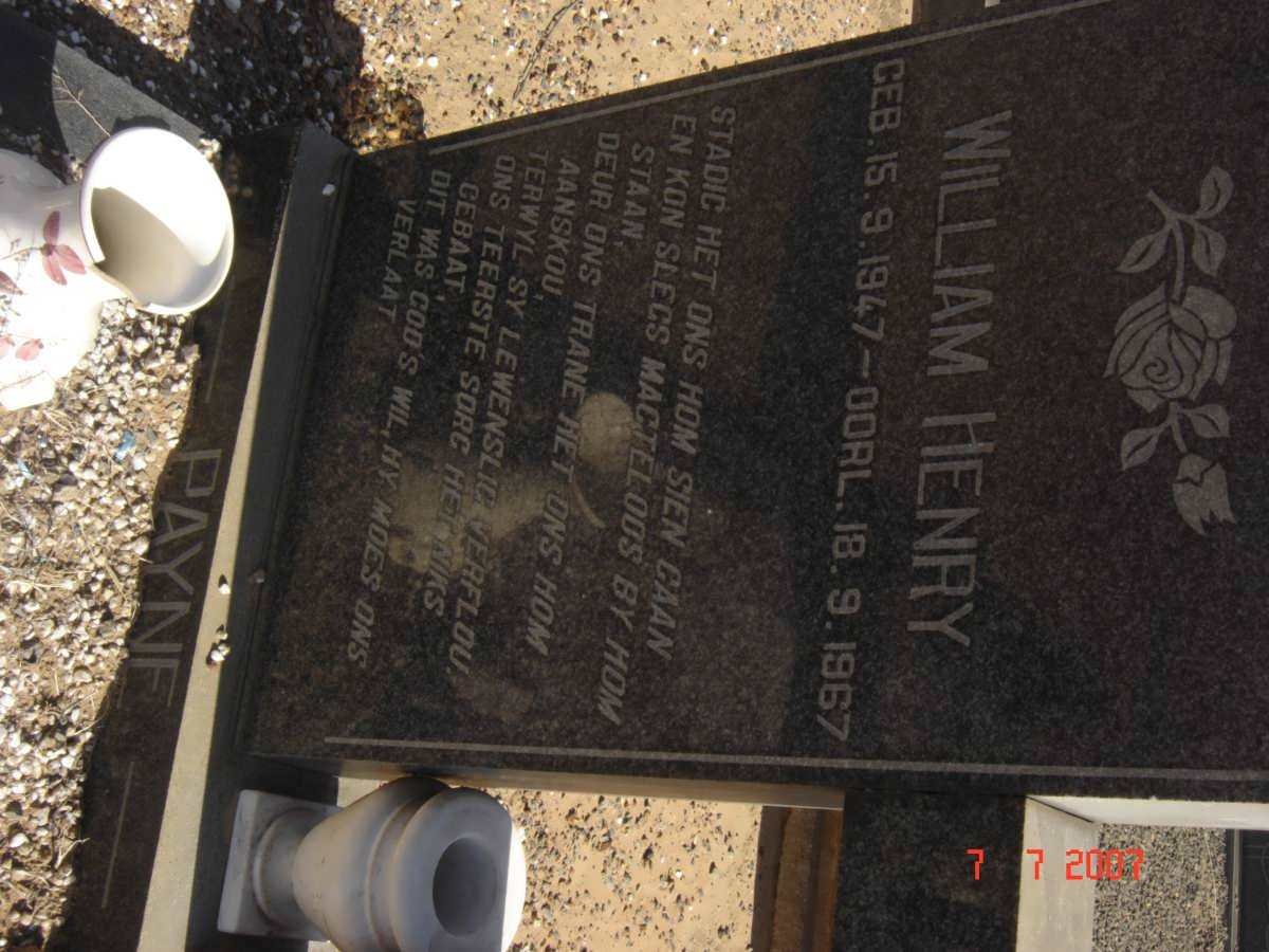PAYNE William Henry 1947-1967