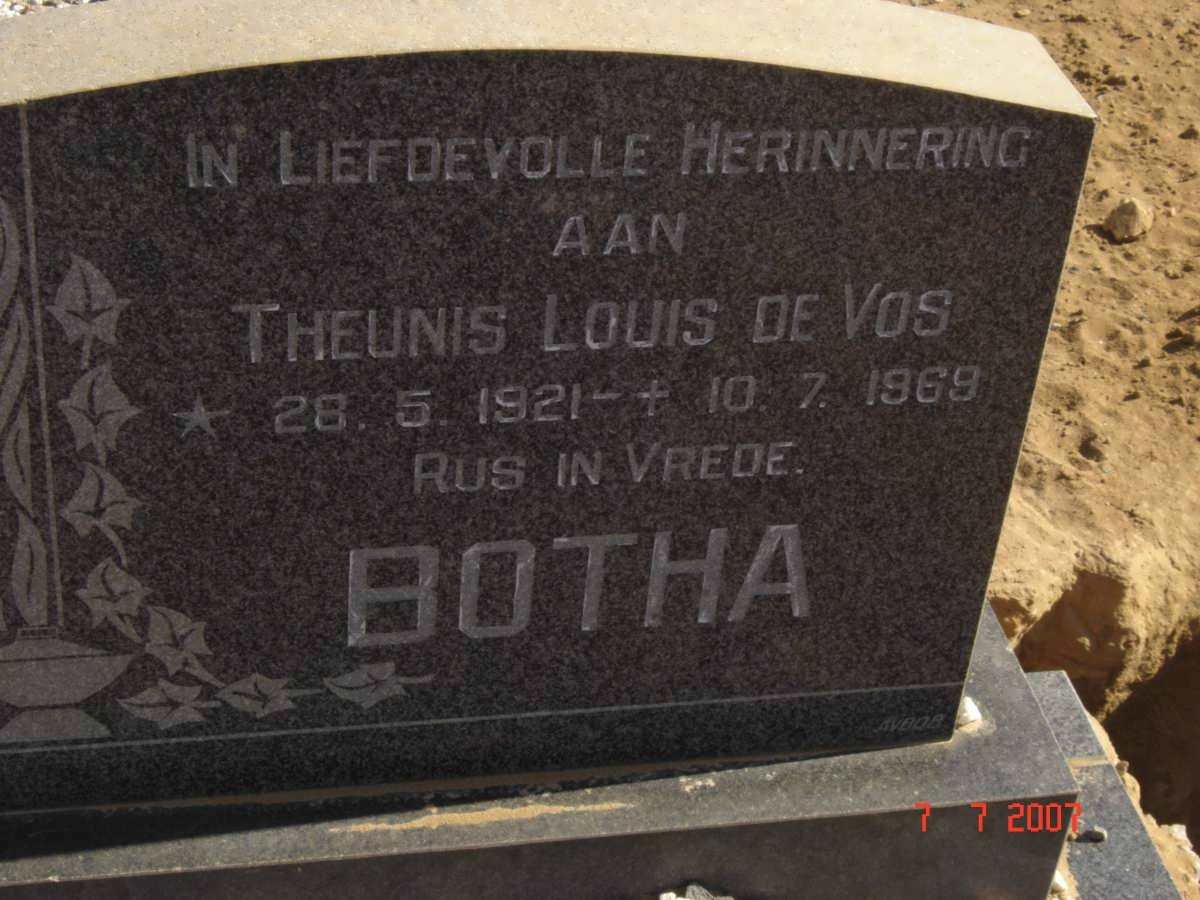 BOTHA Theunis Louis de Vos 1921-1969
