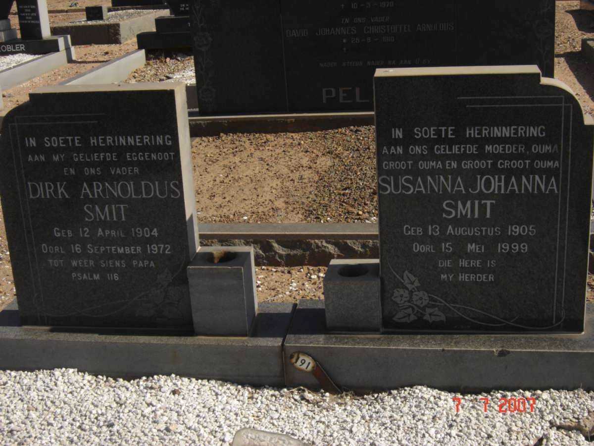 SMIT Dirk Arnoldus 1904-1972 &amp; Susanna Johanna 1905-1999