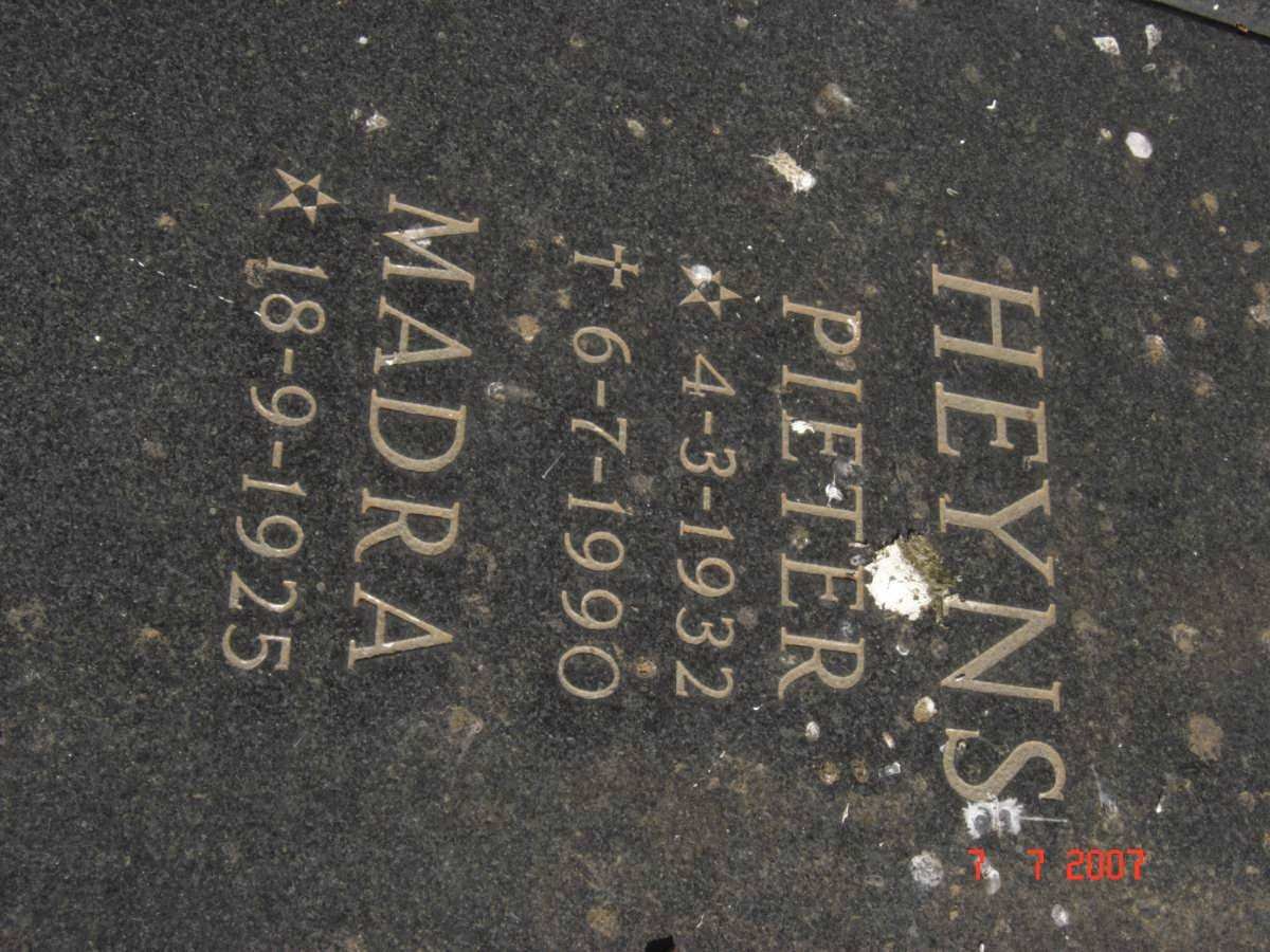 HEYNS Pieter 1932-1990 &amp; Madra 1925-