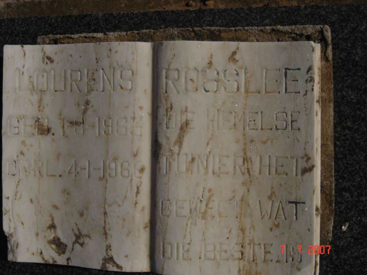 ROSSLEE Lourens 1965-1966